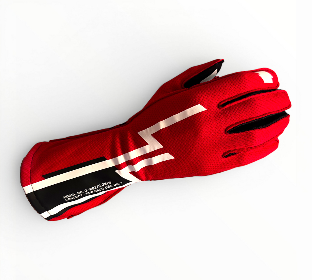 OFFSET CONCEPT FIA Gloves - Red and White