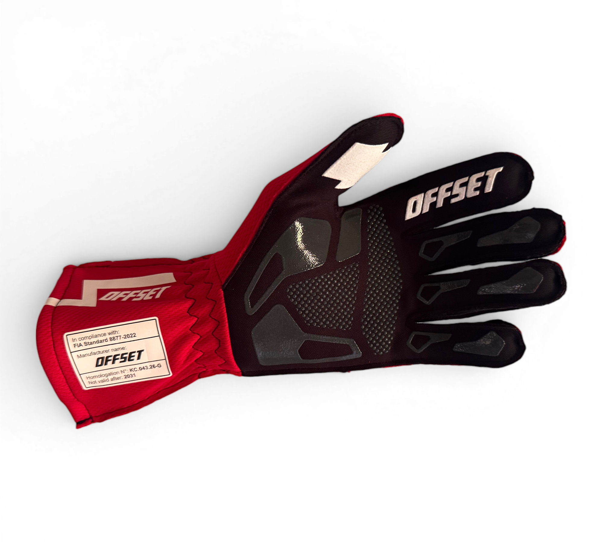 OFFSET CONCEPT FIA Gloves - Red and White